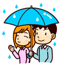 雨傘をさす二人のイメージ